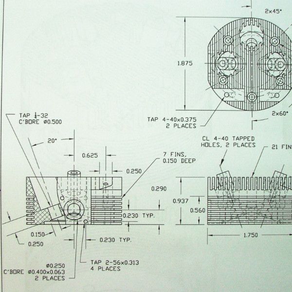 Constructional drawings 5 cylinder RC radial engine, 55 cc plans glow 83537499 photo