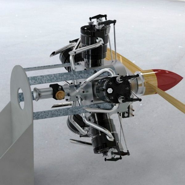 Constructional drawings 5 cylinder RC radial engine, 55 cc plans glow 83537499 photo